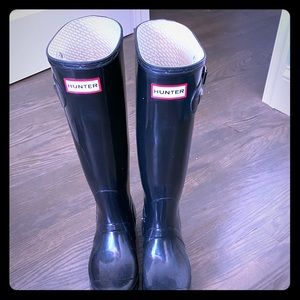 Hunter Original tall gloss black rain boots